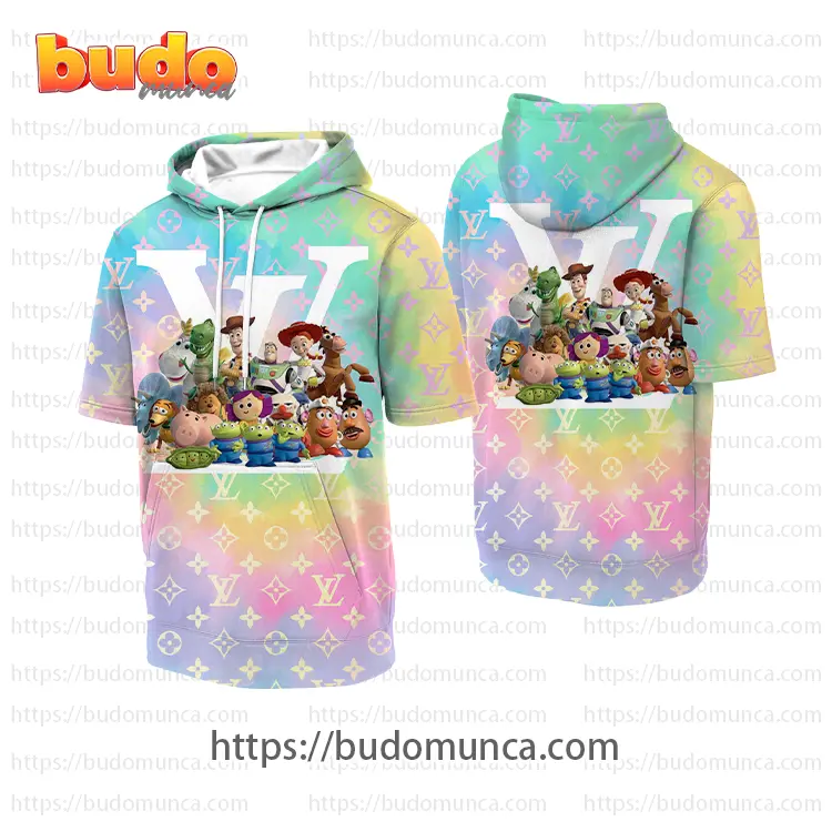 Louis vuitton and toy story movie character hooded short sleeve t-shirt gift uninque for kid man women